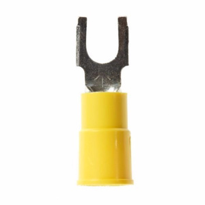 3M Insulated Block Fork Terminals 12 - 10 AWG Butted Seam Barrel Vinyl Yellow