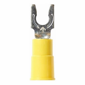 3M Insulated Locking Fork Terminals 12 - 10 AWG Butted Seam Barrel Vinyl Yellow