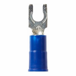 3M Insulated Locking Fork Terminals 16 - 14 AWG Butted Seam Barrel Vinyl Blue