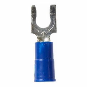 3M Insulated Locking Fork Terminals 16 - 14 AWG Butted Seam Barrel Vinyl Blue