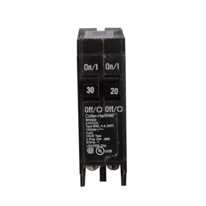 Eaton BR Plug-in Tandem Circuit Breakers 20/30 A 120/240 VAC 10 kAIC 3 Pole