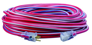 Southwire Lighted SJTW Extension Cords 15 A 125 V 12/3 100 ft Red Straight 5-15P/5-15R