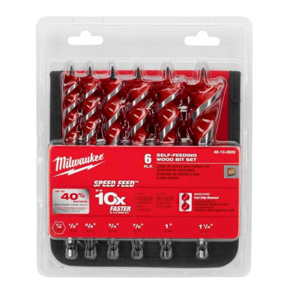 Milwaukee Self-feed Wood Drill Bit Sets 6 Piece Alloy Steel Power Groove