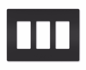Pass & Seymour Standard Decorator Wallplates 3 Gang Black Polycarbonate Snap-on