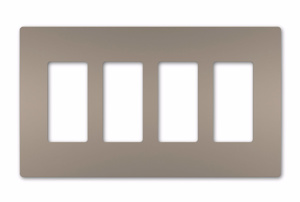 Pass & Seymour Standard Decorator Wallplates 4 Gang Nickel Polycarbonate Snap-on