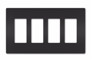Pass & Seymour Standard Decorator Wallplates 4 Gang Black Polycarbonate Snap-on