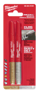 Milwaukee INKZALL™ Permanent Markers Red<multisep/>Silver<multisep/>Gold 2 Per Pack