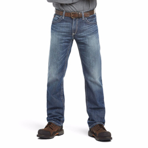 Ariat FR M4 Low Rise Ridgeline Boot Cut Jeans Mens Glacier Cotton Denim 34 x 36