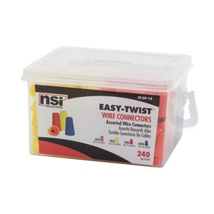 NSI Industries Easy-Twist Series Twist-on Wire Connectors 240 per Box Blue/Orange/Red/Yellow 22 AWG 10 AWG