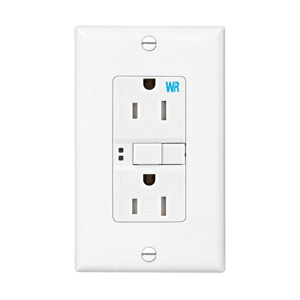 Eaton Cooper Wiring Devices TWRSGF15 Series Duplex GFCIs 5-15R White Tamper-resistant, Weather-resistant