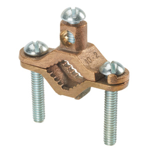 Panduit GPC Series Grounding Clamps 10 AWG solid - 2 AWG stranded Bronze, Steel (Zinc-plated) 1/2 - 1 in