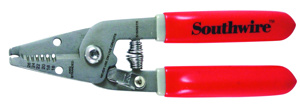 Southwire Cable Cutter & Strippers 24 - 14 AWG Solid, 26 - 16 AWG Stranded Red Straight