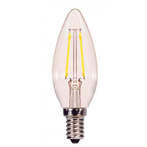 Satco Products C11 LED Lamps 2.5 W Candelabra (E12) 2700 K Dimmable 80 CRI 200 lm