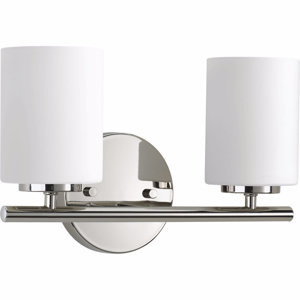 Progress Lighting Replay Series Decorative Wall Fixtures Incandescent Frosted Glass Polished Nickel