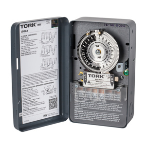 NSI Industries 1109 Tork Series Time Clock Electromechanical 24 hr 40 A Metallic
