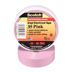 3M 35 Series Vinyl Electrical Tape 3/4 in x 66 ft 7 mil Pink