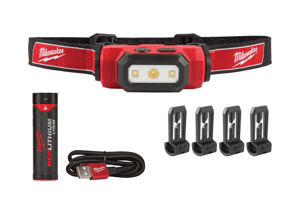 Milwaukee REDLITHIUM™ USB Rechargeable Hard Hat Headlamps 475 lm 2/4.5/8.5/31 hrs REDLITHIUM™ USB 3.0AH Battery Battery