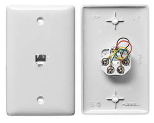 Hubbell Wiring NS730 Netselect® Series Faceplates 1-RJ11/RJ14 White