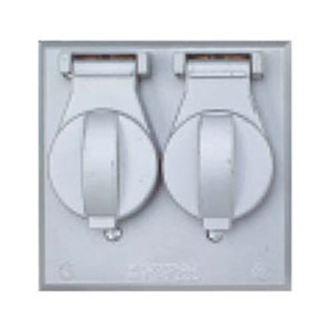 Teddico Weatherproof Outlet Box Covers 2 Toggle Switch 2 Gang Gray