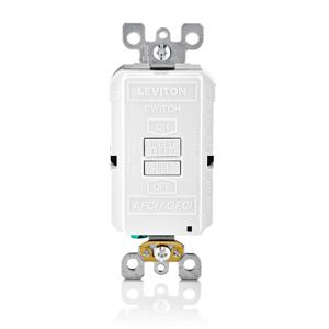 Leviton SmartlockPro® AGRBF Series Dual Function Blank Face AFCI/GFCIs 5-20R White