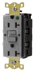 Hubbell Wiring Autoguard® GFRST Series Duplex GFCIs 20 A 5-20R Gray