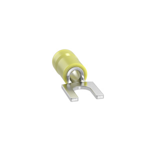 Panduit Insulated Fork Terminals 12 - 10 AWG Brazed Seam Funnel Barrel Vinyl Yellow