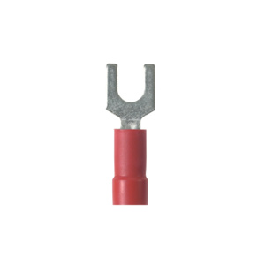 Panduit Insulated Fork Terminals 22 - 18 AWG Butted Seam Funnel Barrel Vinyl Red