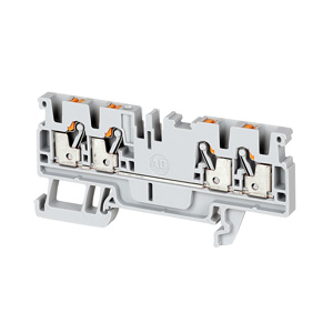 Rockwell Automation 1492-P IEC Push-in Feed-thru Terminal Blocks Push-in 1 Level, 4 Point (Side A: 2, Side B: 2) 28 - 12 AWG