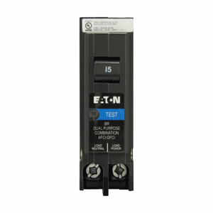 Eaton Cutler-Hammer BRP-DF Series Plug-in Arc Fault/Ground Fault Breakers 15 A 120 VAC 10 kAIC 1 Pole 1 Phase