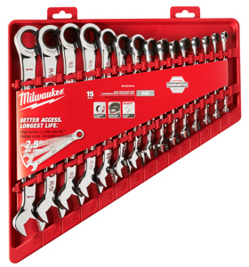 Milwaukee 15 Piece Ratcheting Combination Wrench Sets - SAE