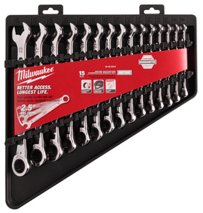 Milwaukee 15 Piece Ratcheting Combination Wrench Sets - Metric