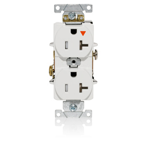 Leviton T5362-IG Series Duplex Receptacles 20 A 125 V 2P3W 5-20R Heavy-Duty Industrial Specification Grade Tamper-resistant White