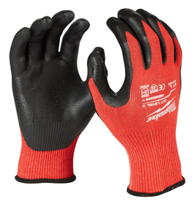 Milwaukee Cut Level 3 Nitrile Dipped Gloves Large Red<multisep/>Black Abrasion 4, Cut 3, Puncture 3, Tear 4