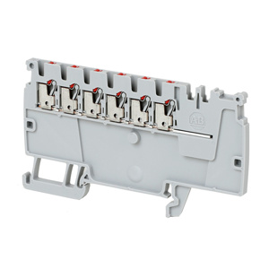 Rockwell Automation 1492-P IEC Push-in Control Power Distribution Terminal Blocks Push-In 6 Red Distribution End Points 26 - 14 AWG