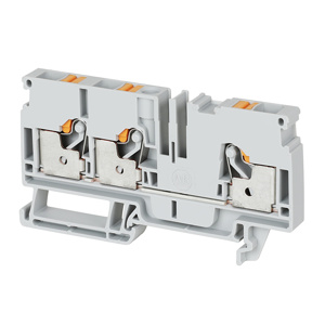 Rockwell Automation 1492-P IEC Push-in Feed-thru Terminal Blocks Push-in 1 Level, 3 Point (Side A: 1, Side B: 2) 26 - 10 AWG