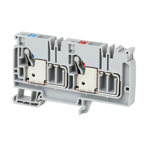 Rockwell Automation 1492-P IEC Push-in Control Power Distribution Terminal Blocks Push-in 1 Blue/1 Red Feed-in Start Connection Points 20 - 6 AWG