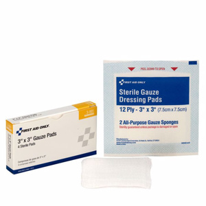 First Aid Only® Sterile Gauze Pads 3 x 3 in 4 Per Box