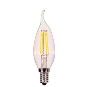 Satco Products CA11 LED Lamps 4 W Candelabra (E12) 2700 K Dimmable 80 CRI 350 lm