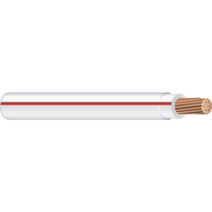 Encore Wire Copper SuperSlick THHN Wire (2) 1250 ft Carton Pullpro White with Red Stripe Stranded 12 AWG
