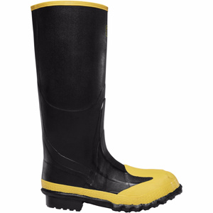 LaCrosse Footwear Metatarsal Guard Steel Midsole / Toe Boots 8 Black/Yellow Slip-on