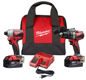 Milwaukee M18™ 2-Tool Brushless Combination Kits 1/2 in Hammer Drill, 1/4 in Hex Impact Driver