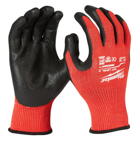 Milwaukee Cut Level 3 Nitrile Dipped Gloves Medium Red<multisep/>Black Abrasion 4, Cut 3, Puncture 3, Tear 4