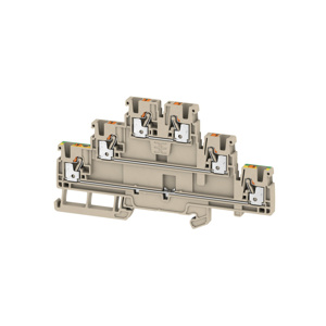 Weidmuller Klippon® A-Series Triple Level Feed-through Terminal Blocks Push-in Connection 28 - 12 AWG