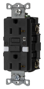 Hubbell Wiring Autoguard® GFRST20 Series Duplex GFCIs 20 A 5-20R Black
