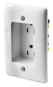 Hubbell Wiring Straight Blade Recessed Duplex Receptacles 15 A 125 V 2P3W 5-15R Residential tradeSELECT® Tamper-resistant White