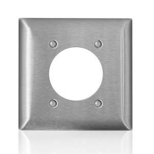 Leviton Standard Round Hole Wallplates 2 Gang 2.15 in Stainless Steel 430 Stainless Steel Device