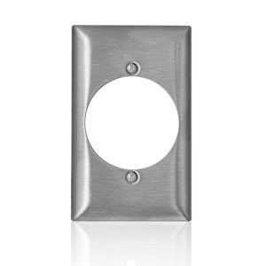 Leviton Standard Round Hole Wallplates 1 Gang 2.15 in Stainless Steel 302 Stainless Steel Device