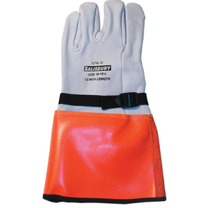 Honeywell Salisbury ILPM Series No Cuff Leather Protection Gloves 11/11.5 Cowhide Leather, Vinyl Green/Orange