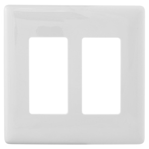 Hubbell Wiring Standard Decorator Wallplates 2 Gang White Polycarbonate Snap-on