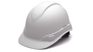 Pyramex Ridgeline® Non-vented Hard Caps 6-1/2 - 8 in 4-Point Ratchet Xcel Logo Matte White Graphite